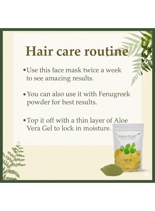 ميناتور مينانشور بودرة سدر الطبيعية للشعر والبشرة | بودرة أوراق السدر - منظف وبلسم طبيعي للشعر | مصدر طبيعي للصمغ والصابونين (227 جم) - Image 5